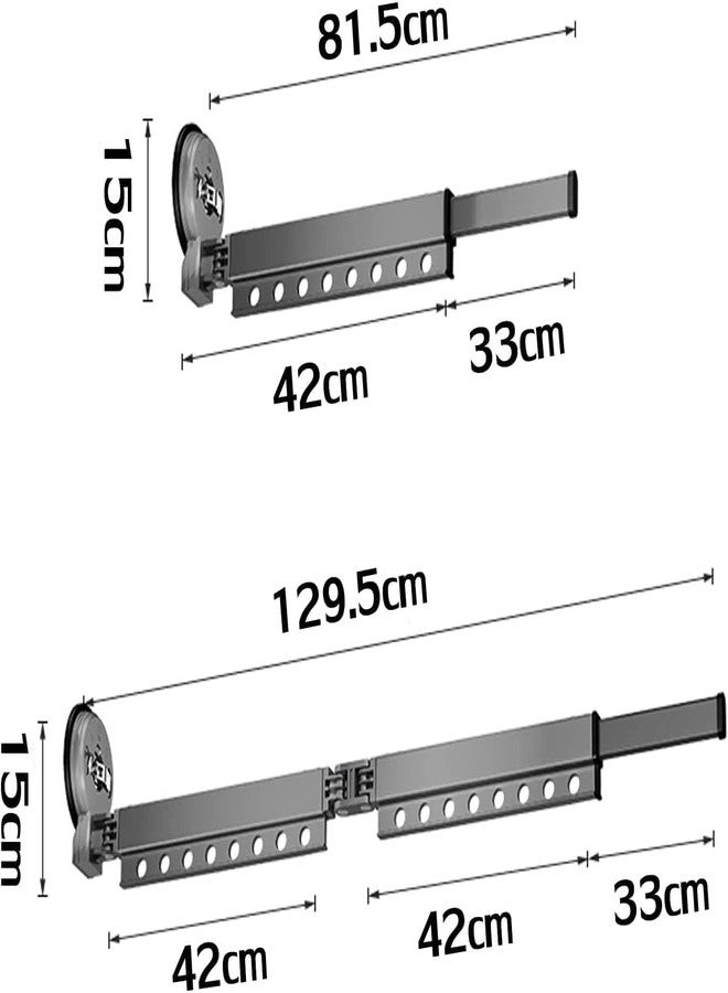 KEYOZA رف تجفيف ملابس منزلي من KEYOZA، رف تجفيف ملابس يُثبت على الحائط بقاعدة شفط، رف ملابس قابل للطي، رف تجفيف ملابس داخلي قابل للطي بوصلة تلسكوبية، أسود - Image 3